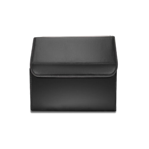 Leather Car Boot Collapsible Folding Cargo Organizer Portable Storage Box Black Small - Image 4