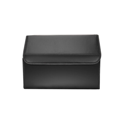 Leather Car Boot Collapsible Folding Cargo Organizer Portable Storage Box Black Medium - Image 4