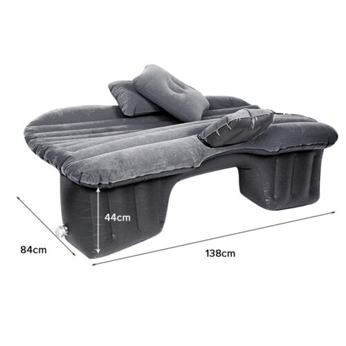 Inflatable Car Mattress Portable Travel Camping Air Bed Rest Sleeping Bed Grey - Image 2