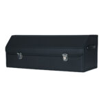 Leather Car Boot Collapsible Folding Cargo Organizer Portable Storage Box with Lock Black Large