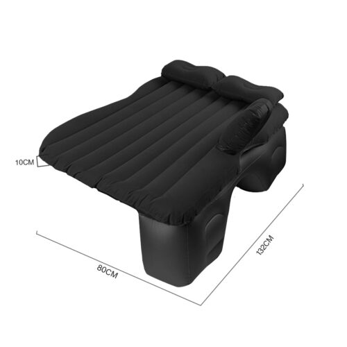 Black Stripe Inflatable Car Mattress Portable Camping Rest Air Bed Travel Compact Sleeping Kits - Image 6