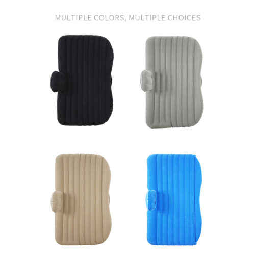 Beige Stripe Inflatable Car Mattress Portable Camping Rest Air Bed Travel Compact Sleeping Kits - Image 5