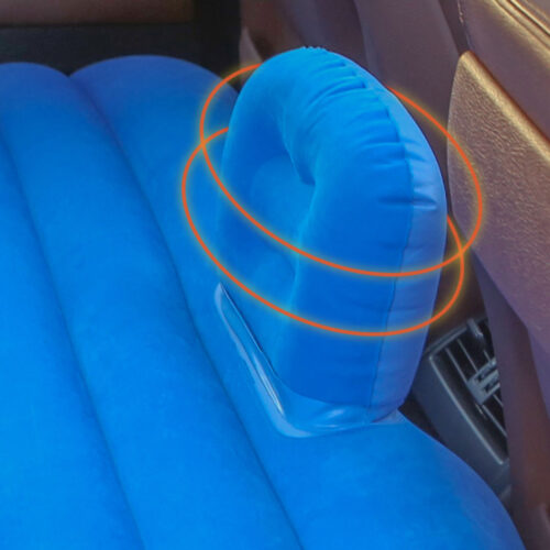 Blue Stripe Inflatable Car Mattress Portable Camping Rest Air Bed Travel Compact Sleeping Kits - Image 5