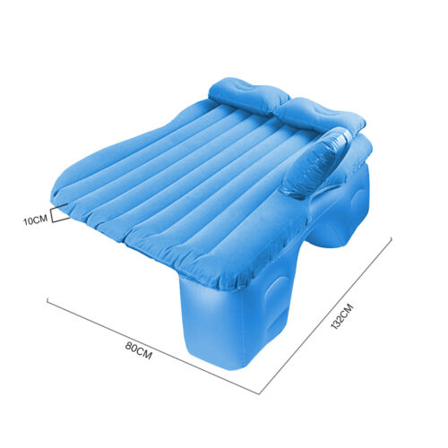 Blue Stripe Inflatable Car Mattress Portable Camping Rest Air Bed Travel Compact Sleeping Kits - Image 6