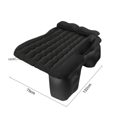 Black Ripple Inflatable Car Mattress Portable Camping Air Bed Travel Sleeping Kits - Image 6