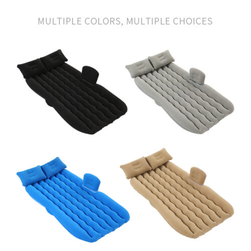 Black Ripple Inflatable Car Mattress Portable Camping Air Bed Travel Sleeping Kits - Image 7