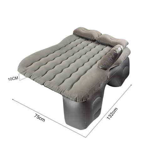 Grey Ripple Inflatable Car Mattress Portable Camping Air Bed Travel Sleeping Kits - Image 5