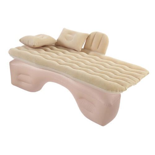Beige Ripple Inflatable Car Mattress Portable Camping Air Bed Travel Sleeping Kits - Image 8
