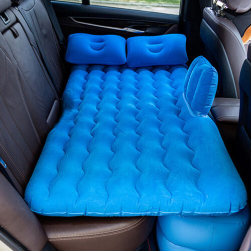 Blue Ripple Inflatable Car Mattress Portable Camping Air Bed Travel Sleeping Kits - Image 7