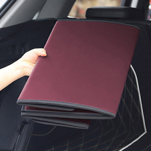 2x Leather Car Boot Collapsible Folding Cargo Organizer Portable Storage Box Red Medium - Image 7