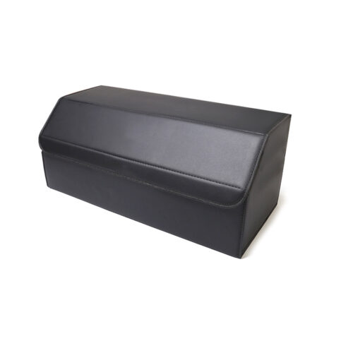 2x Leather Car Boot Collapsible Folding Cargo Organizer Portable Storage Box Black Large - Image 3