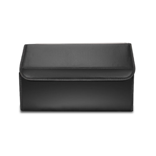 2x Leather Car Boot Collapsible Folding Cargo Organizer Portable Storage Box Black Large - Image 4