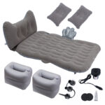 Grey Honeycomb Inflatable Car Mattress Portable Camping Air Bed Travel Sleeping Kits