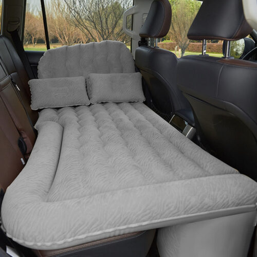 Grey Inflatable Car Boot Mattress Portable Camping Air Bed Travel Sleepings - Image 3