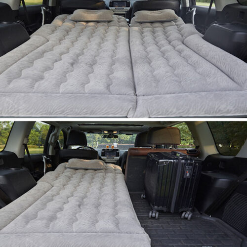 Grey Inflatable Car Boot Mattress Portable Camping Air Bed Travel Sleepings - Image 9