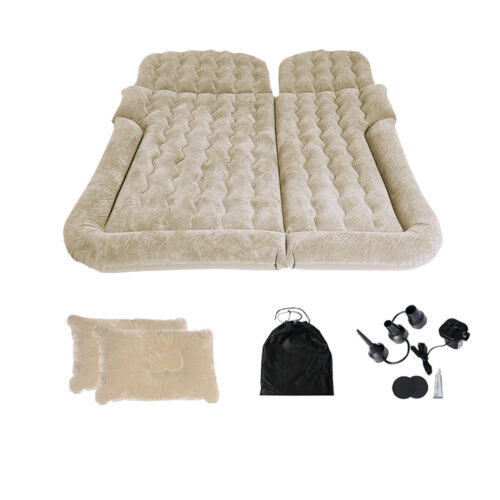 Beige Inflatable Car Boot Mattress Portable Camping Air Bed Travel Sleepings