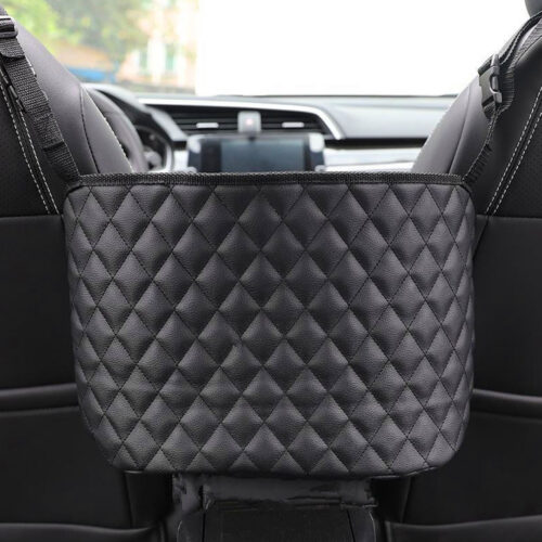 4x Black Leather Car Storage Portable Hanging Organizer Backseat Multi-Purpose Interior Accessories Bag - Image 3