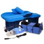 Portable Camping Car Set Inflatable Air Bed Mattress Storage Organizer Handheld Vacuum Blue