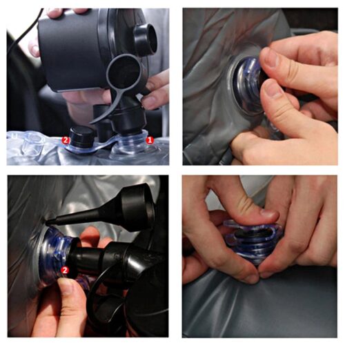 2x Inflatable Car Mattress Portable Travel Camping Air Bed Rest Sleeping Bed Black - Image 7