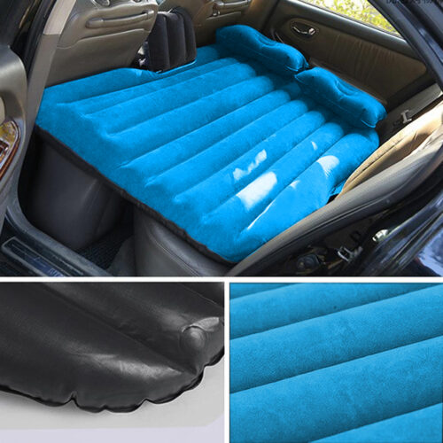 2x Inflatable Car Mattress Portable Travel Camping Air Bed Rest Sleeping Bed Blue - Image 3