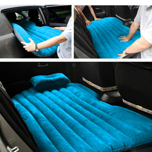 2x Inflatable Car Mattress Portable Travel Camping Air Bed Rest Sleeping Bed Blue - Image 5