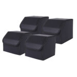 4x Leather Car Boot Collapsible Folding Cargo Organizer Portable Storage Box Black Small