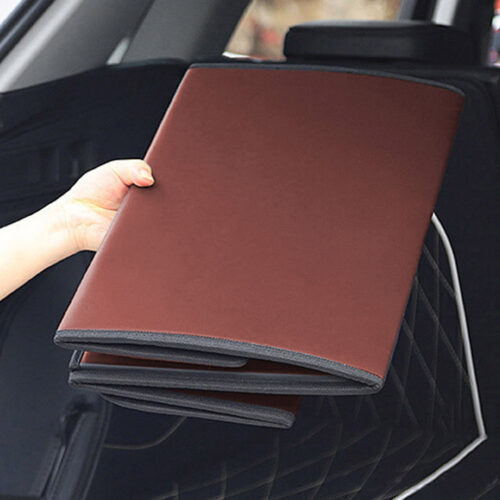 4x Leather Car Boot Collapsible Folding Cargo Organizer Portable Storage Box Coffee Small - Image 7