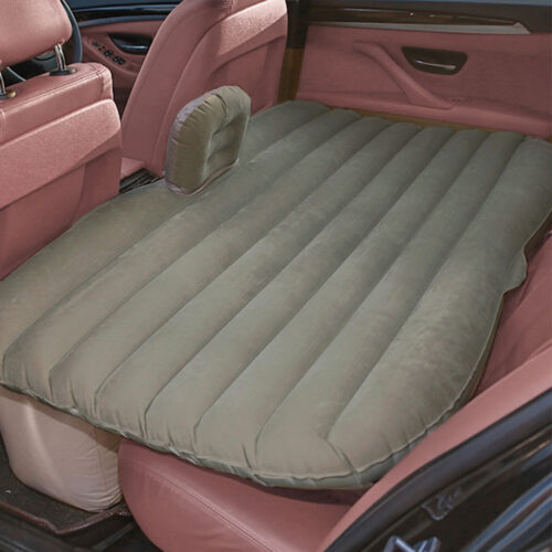 2x Grey Stripe Inflatable Car Mattress Portable Camping Rest Air Bed Travel Compact Sleeping Kits - Image 3