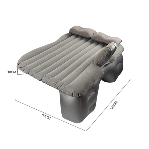 2x Grey Stripe Inflatable Car Mattress Portable Camping Rest Air Bed Travel Compact Sleeping Kits - Image 5