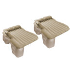 2x Beige Stripe Inflatable Car Mattress Portable Camping Rest Air Bed Travel Compact Sleeping Kits