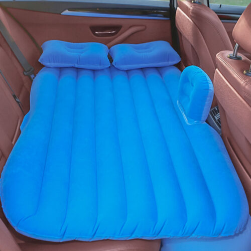 2x Blue Stripe Inflatable Car Mattress Portable Camping Rest Air Bed Travel Compact Sleeping Kits - Image 4