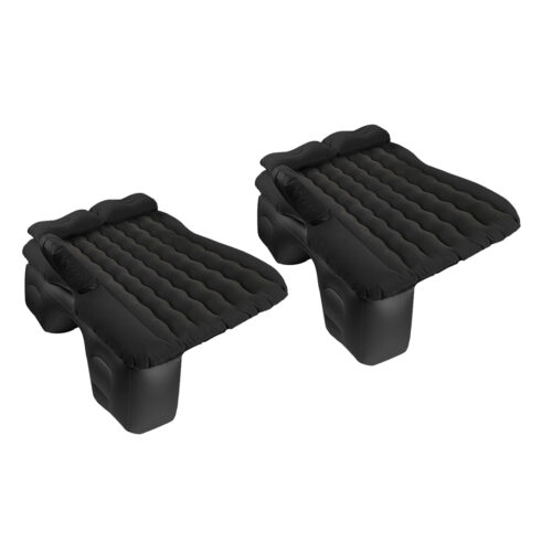 2x Black Ripple Inflatable Car Mattress Portable Camping Air Bed Travel Sleeping Kits