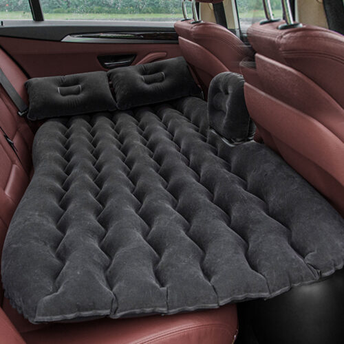 2x Black Ripple Inflatable Car Mattress Portable Camping Air Bed Travel Sleeping Kits - Image 2