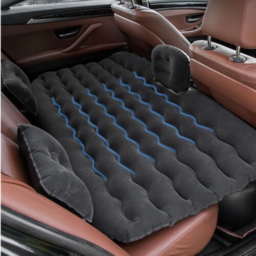 2x Black Ripple Inflatable Car Mattress Portable Camping Air Bed Travel Sleeping Kits - Image 3
