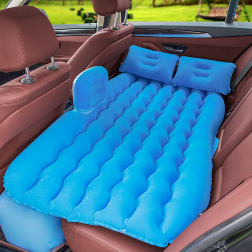 2x Blue Ripple Inflatable Car Mattress Portable Camping Air Bed Travel Sleeping Kits - Image 3