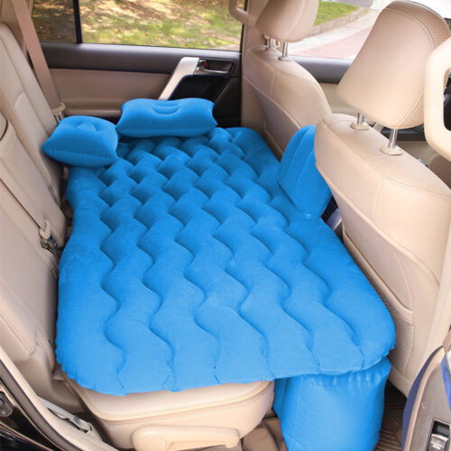 2x Blue Ripple Inflatable Car Mattress Portable Camping Air Bed Travel Sleeping Kits - Image 4