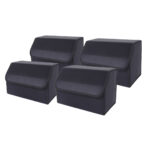 4x Leather Car Boot Collapsible Folding Cargo Organizer Portable Storage Box Black Medium