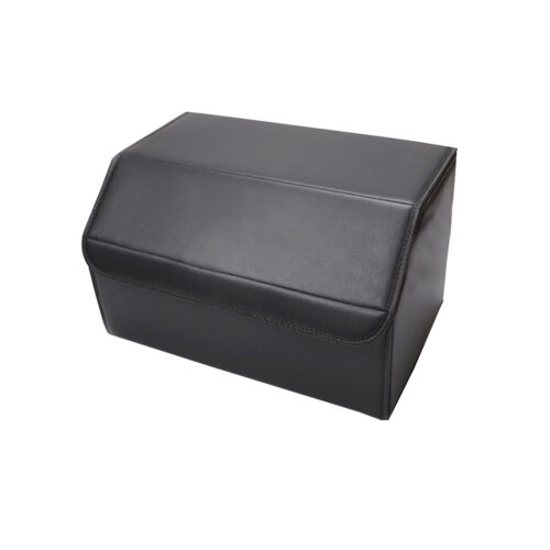 4x Leather Car Boot Collapsible Folding Cargo Organizer Portable Storage Box Black Medium - Image 3
