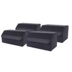 4x Leather Car Boot Collapsible Folding Cargo Organizer Portable Storage Box Black Large