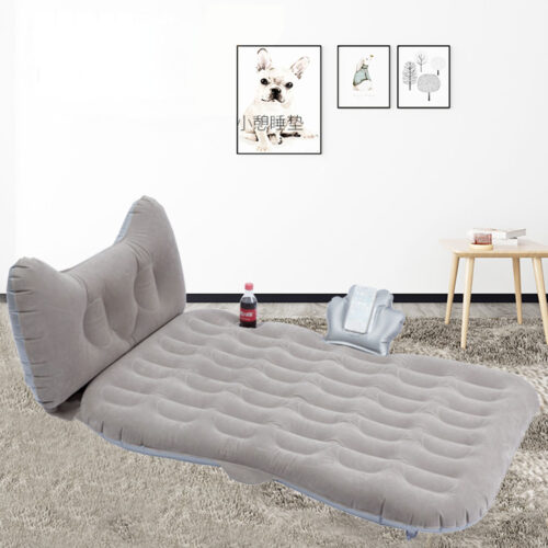 2x Grey Honeycomb Inflatable Car Mattress Portable Camping Air Bed Travel Sleeping Kits - Image 7