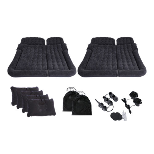 2x Black Inflatable Car Boot Mattress Portable Camping Air Bed Travel Sleepings