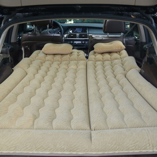 2x Beige Inflatable Car Boot Mattress Portable Camping Air Bed Travel Sleepings - Image 3