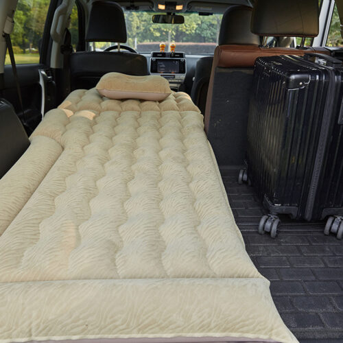 2x Beige Inflatable Car Boot Mattress Portable Camping Air Bed Travel Sleepings - Image 5