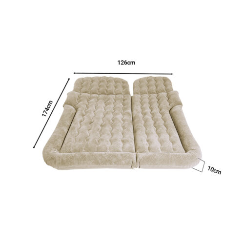 2x Beige Inflatable Car Boot Mattress Portable Camping Air Bed Travel Sleepings - Image 6