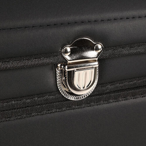 4x 56cm Leather Car Boot Collapsible Folding Cargo Organizer Portable Storage Box with Lock Black - Image 3