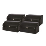 4x 60cm Leather Car Boot Collapsible Folding Cargo Organizer Portable Storage Box with Lock Black