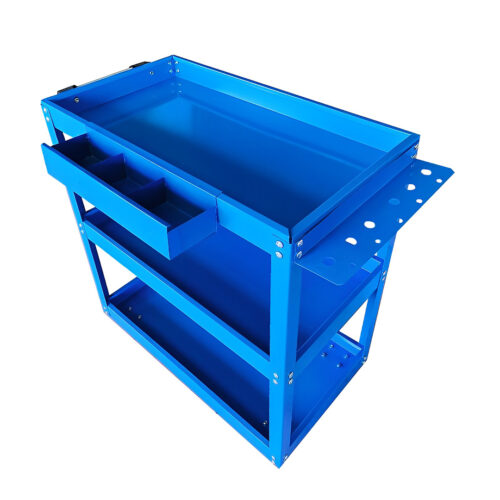 3 Tier Tool Storage Cart Portable Service Utility Heavy Duty Mobile Trolley Blue