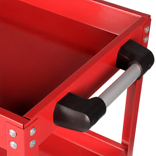 2x 2 Tier Tool Storage Cart Portable Service Utility Heavy Duty Mobile Trolley Red - Image 5