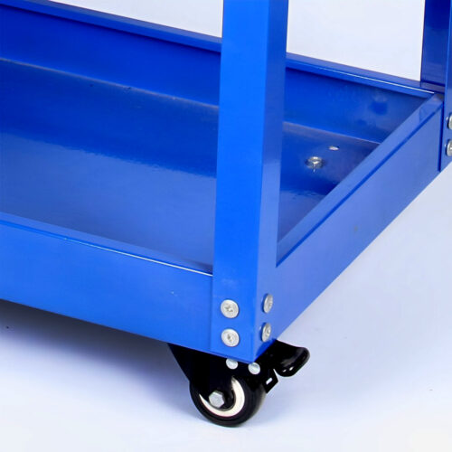 2x 3 Tier Tool Storage Cart Portable Service Utility Heavy Duty Mobile Trolley Blue - Image 4