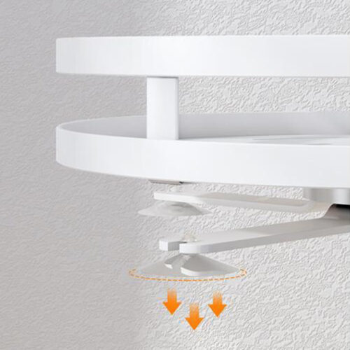 2 Tier Steel White Round Rotating Kitchen Portable Storage Spice Kitchen Countertop Organiser Shelf - Image 3